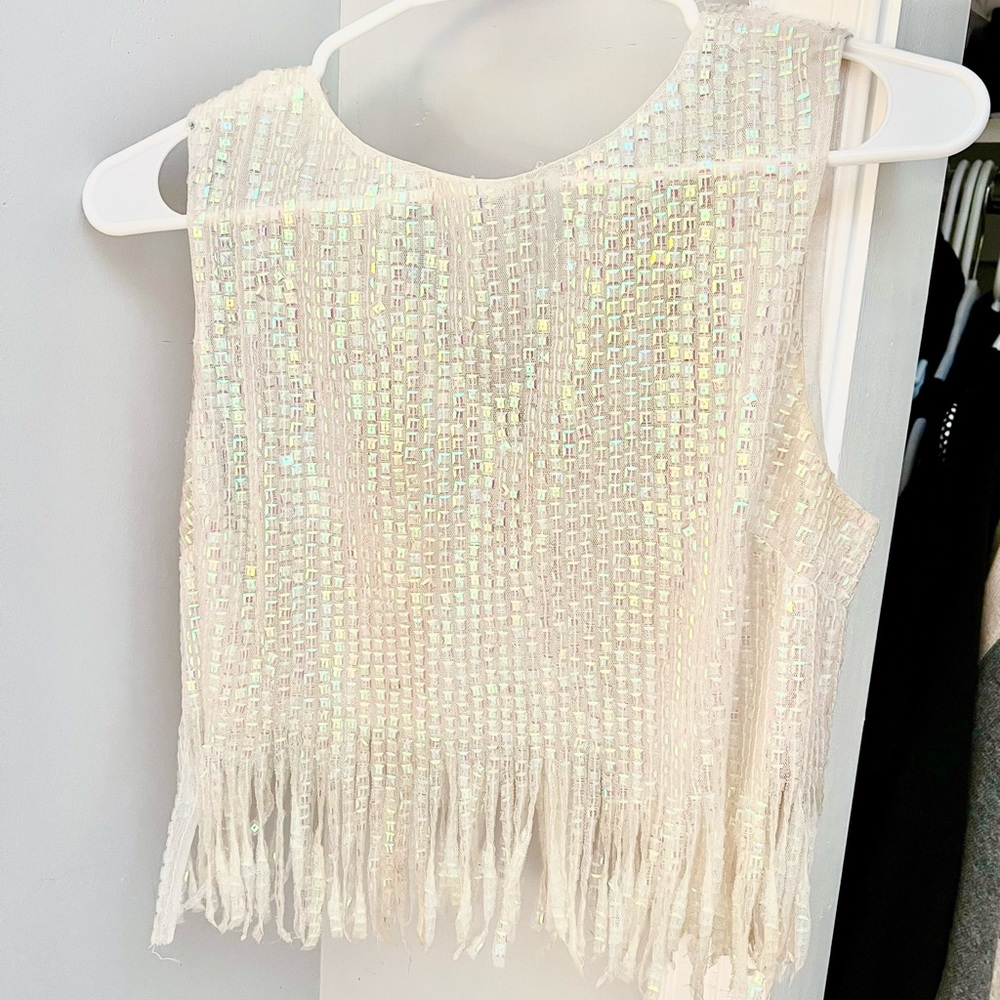 ASOS crop fringe tank